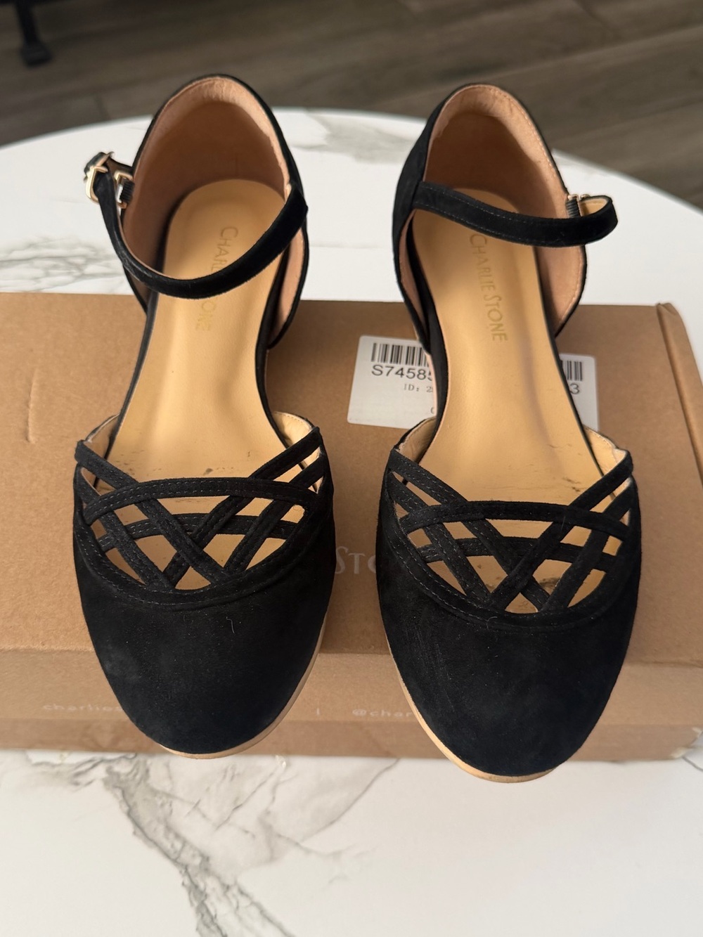 Charlie Stone Serpente V2 Black Suede Vintage Flats EU 38 / US 7.5